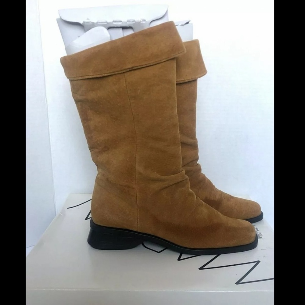 Markon Simone Chestnut Suede Mid Calf Boots Sz 6
